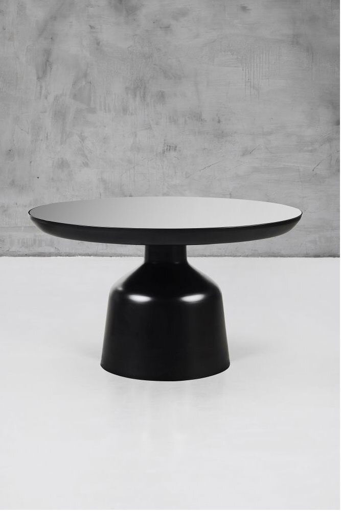 Couchtisch GAJETTA 80 x 45 cm rund schwarz
