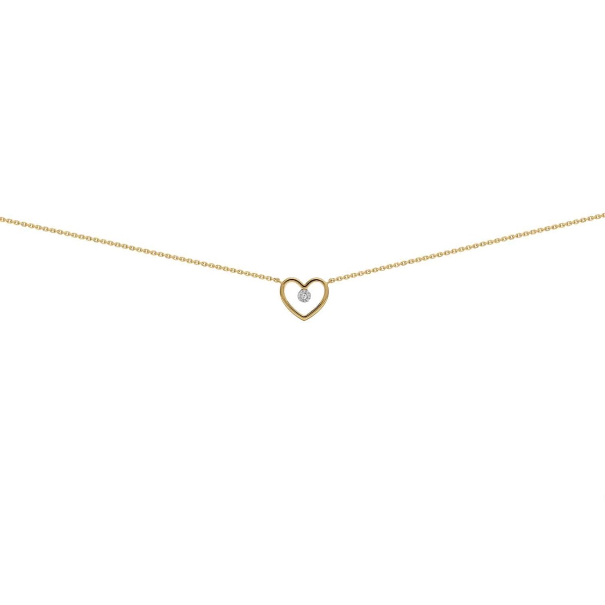Collier Brillaxis coeur or bicolore diamant