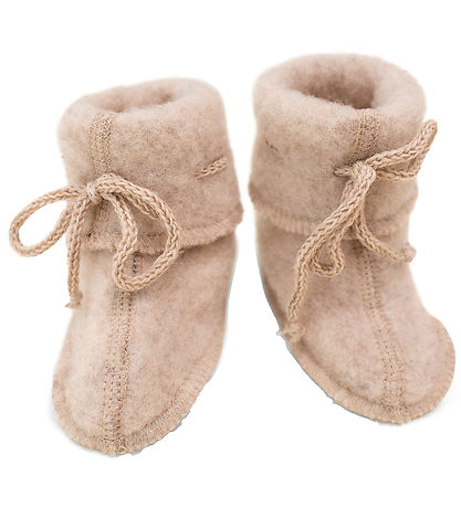Engel Krabbelschuhe - Wolle - Sand Melange