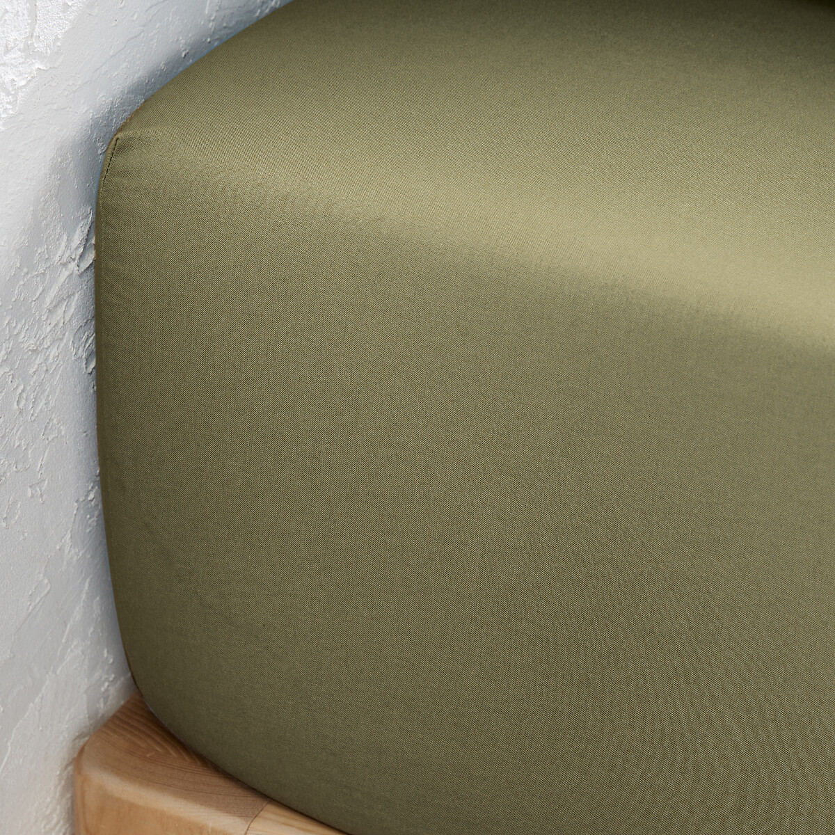 LA REDOUTE INTERIEURS<br>Lençol de baixo liso em algodão lavado, dobra de 30 cm, Scenario