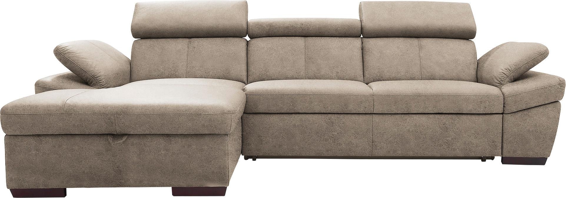 exxpo - sofa fashion Ecksofa »Salerno, Funktionssofa, Breite 280cm, hoher Sitzkomfort, L-Form« inkl. Kopf- und Armteilverstellung, wahlweise mit Bettfunktion