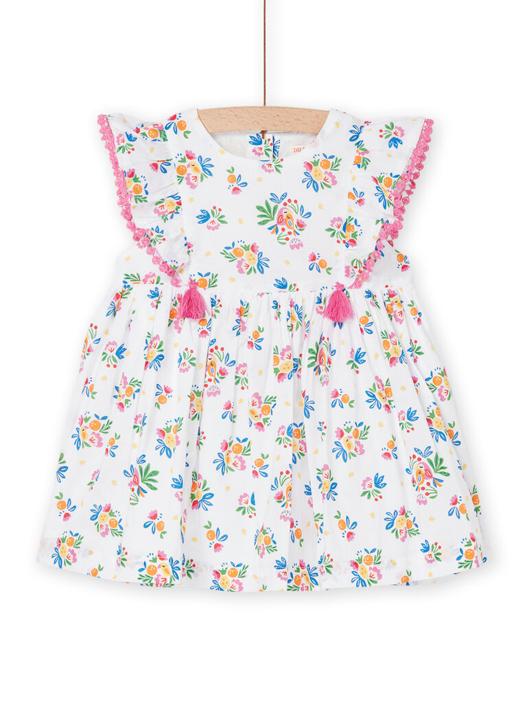 Robe blanche à imprimé fleuri