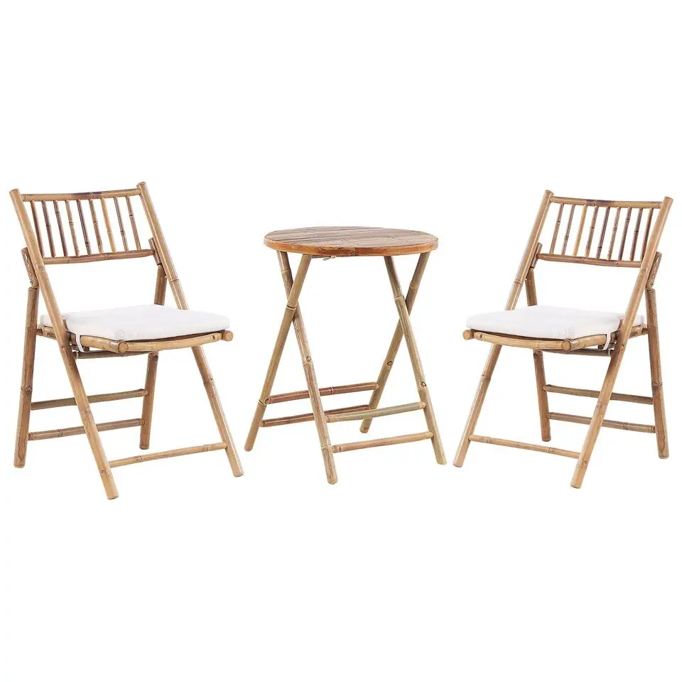 SAVELLETRI - Bistroset voor 2 - Lichte houtkleur - Bamboehout