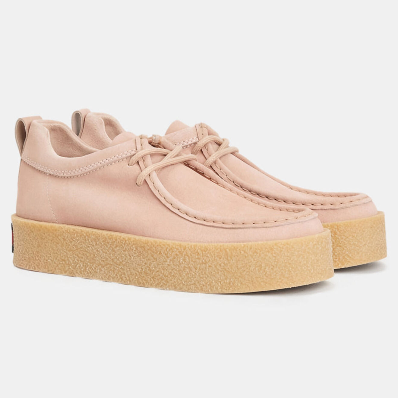 Tommy Hilfiger Mocassins en Velours de Cuir Wallabee roses