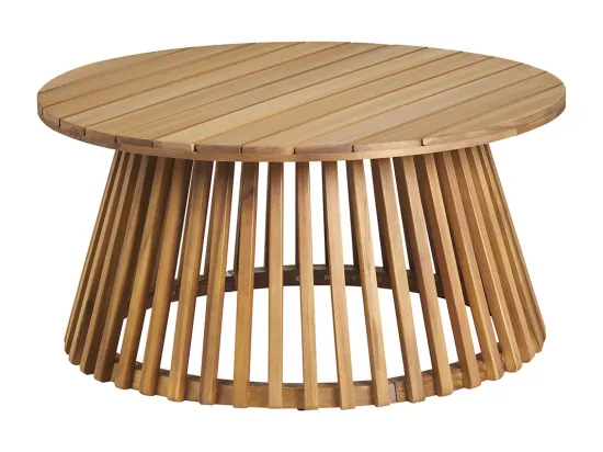 Table basse ronde en bois massif D80 cm - NASSAU