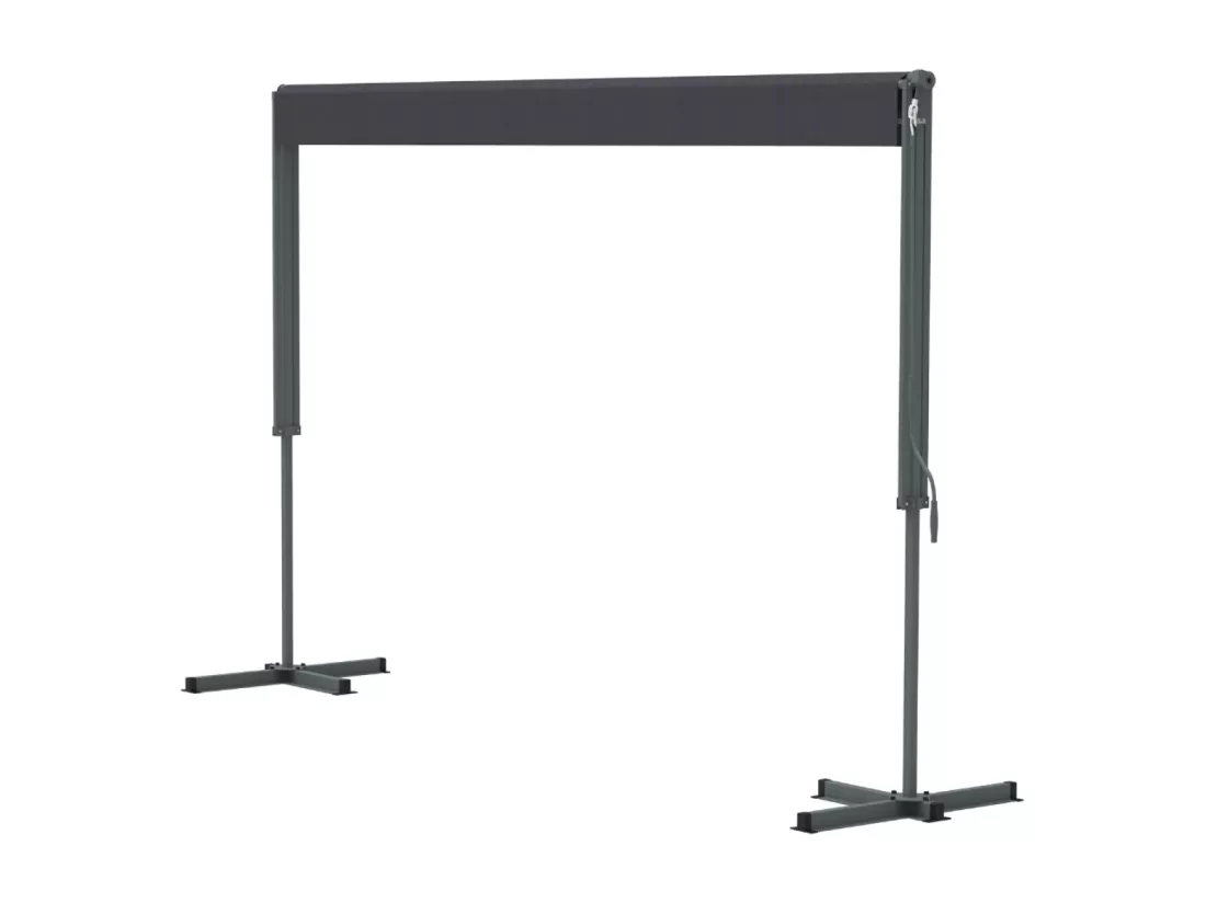 Store banne double pente manuel 2.95 x 3 m gris ISEO