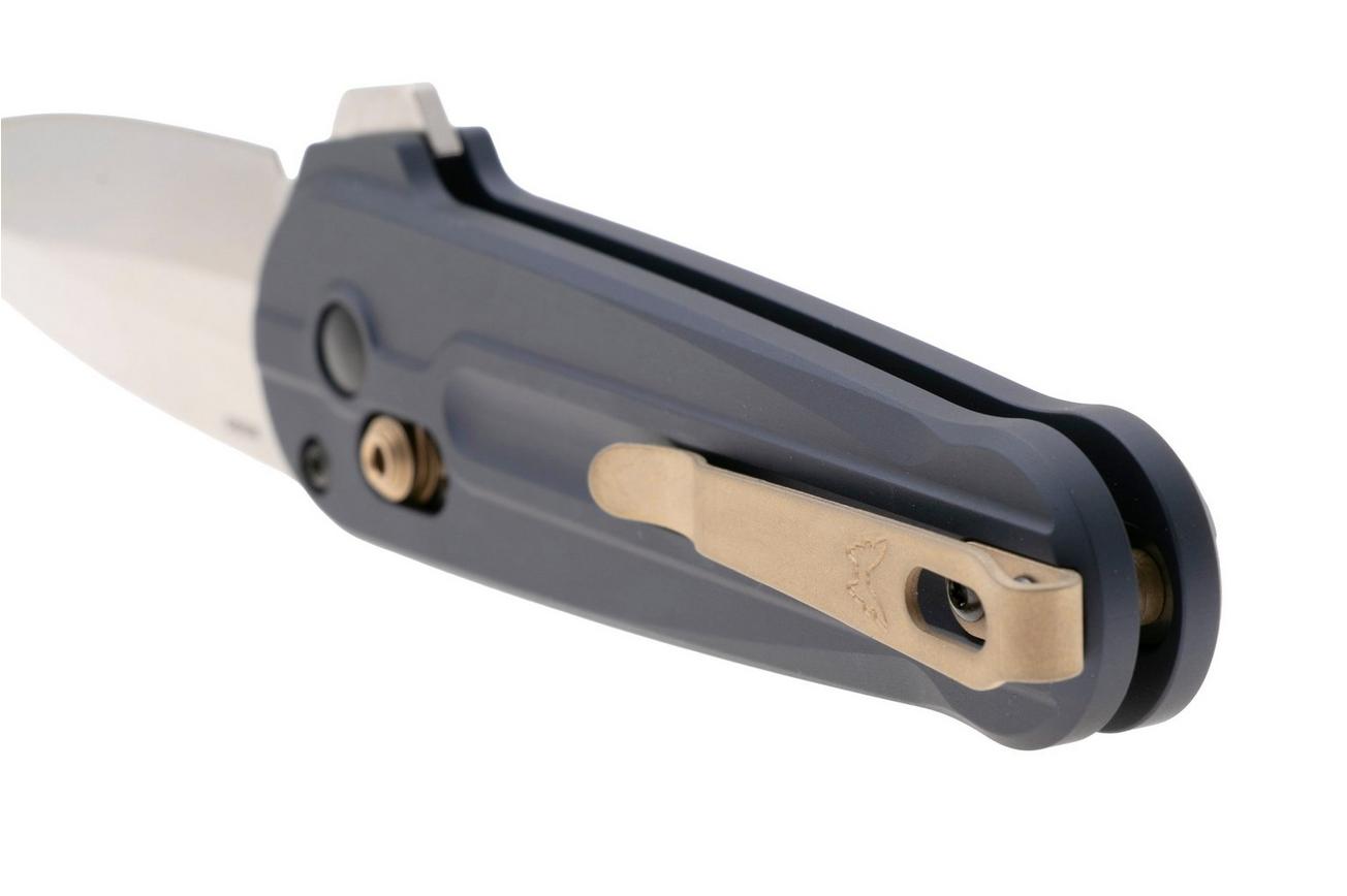 Benchmade Lowden 491 Stonewashed M390, Crater Blue Aluminium, zakmes