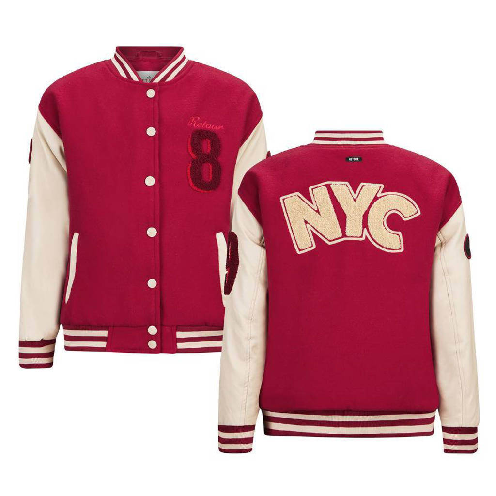 Retour Jeans bomberjack winter Caro donkerrood/ecru