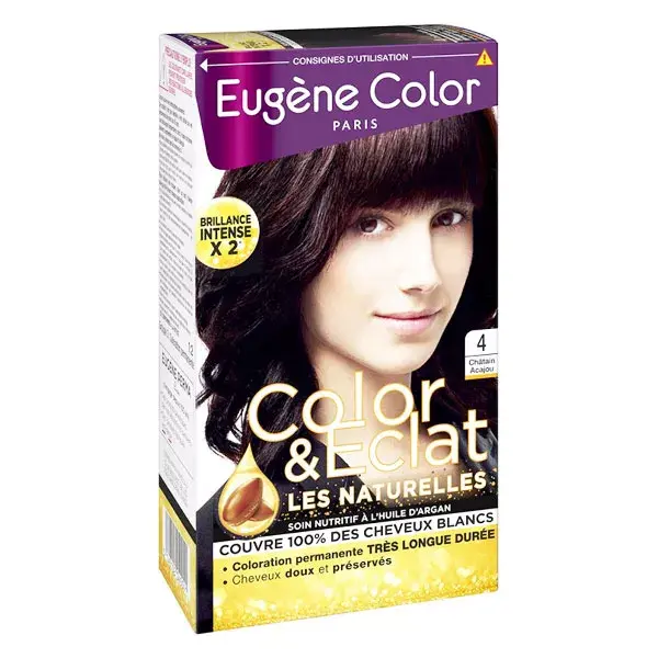Eugène Color Les Naturelles Creme de Coloração Permanente para Cabelo Nº 4 Castanho Mogno