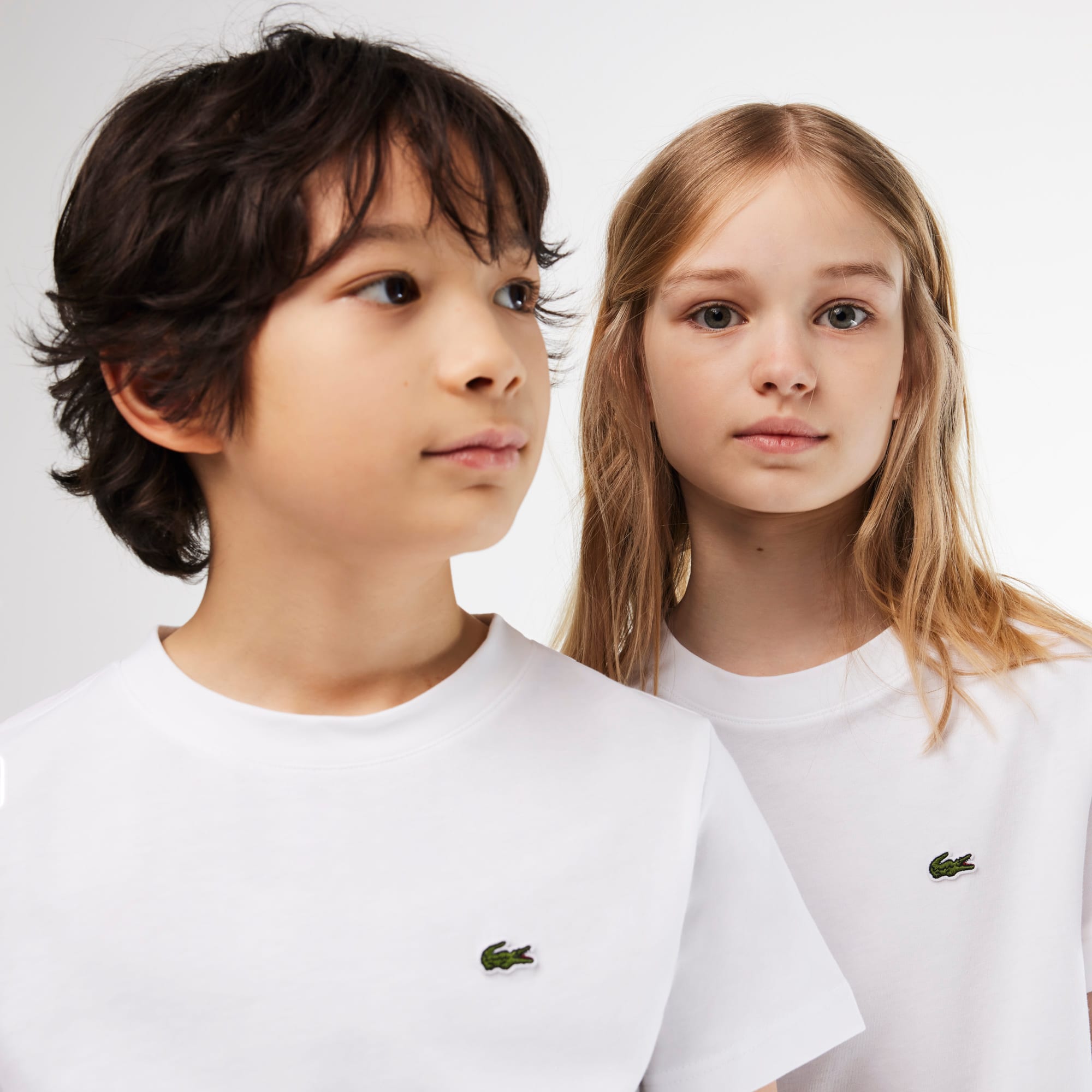 T-shirt uni en jersey de coton T-Shirts & Chemises - Blanc - Lacoste - Enfant
