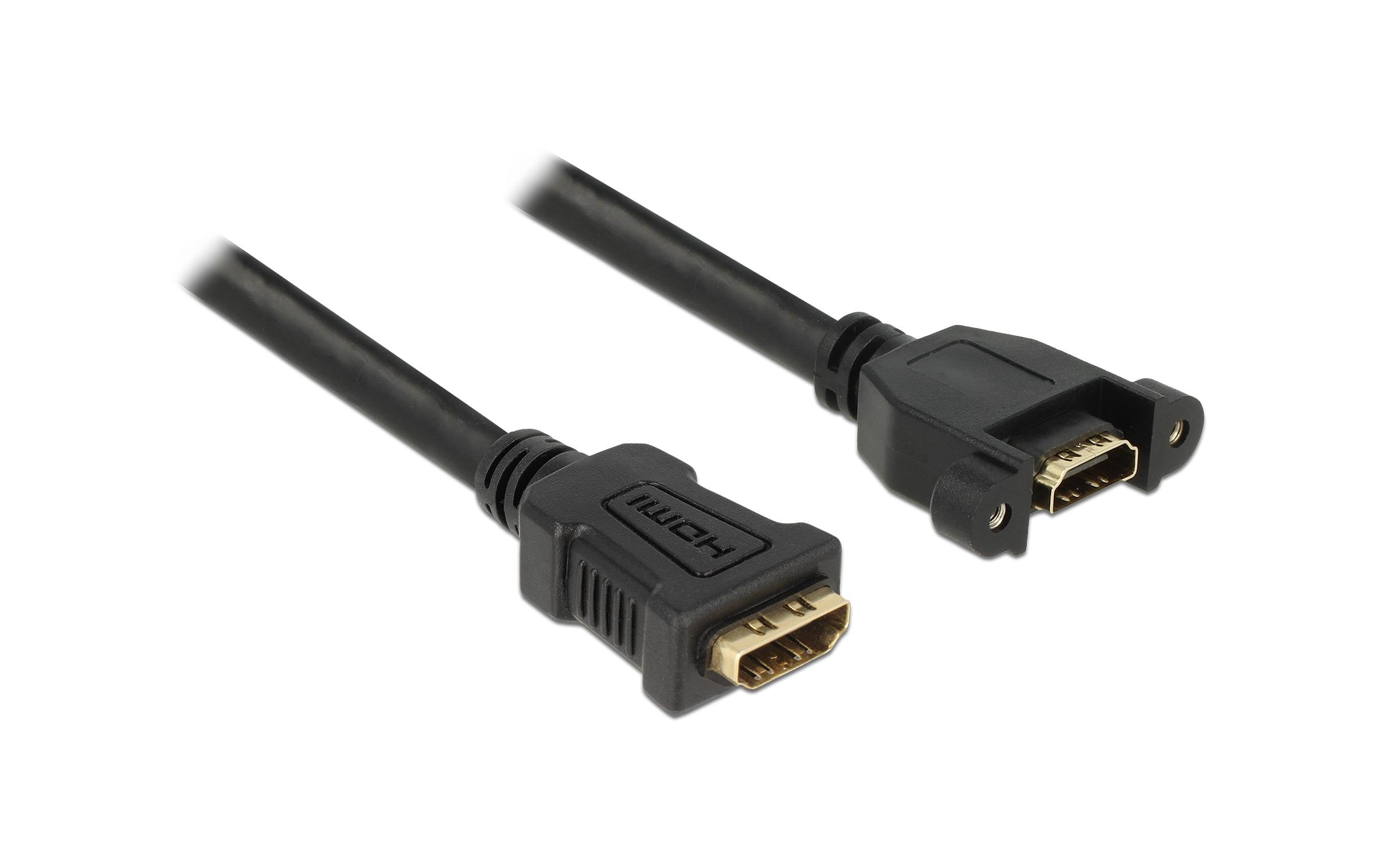 Verlängerungskabel zum Einbau, 4K 30Hz HDMI - HDMI, 0.25 mDelock Kabel HDMI-A Buchse > HDMI-A Buchse zum Einbau 4K 30 Hz 0.25 m