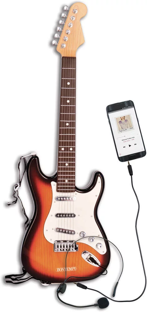 GUITARE ELECTRIQUE AVEC BANDOULIERE ET MICRO CASQUE