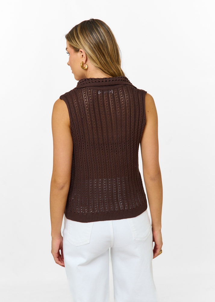 Sietske top choco bruin
