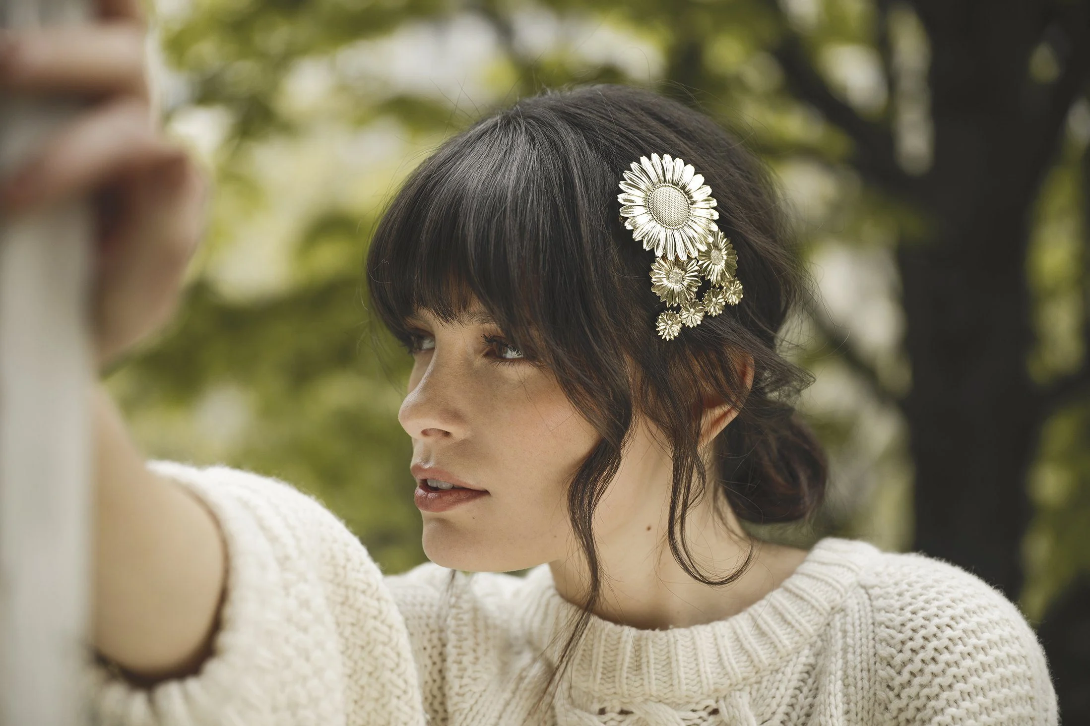 MAÏA - Barrette fleurs plaqué argent | Argent