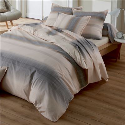 Linge de lit percale fines rayures