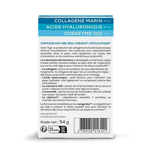 Granions Complexe Collagène Acide Hyaluronique & CoQ10 60 comprimés