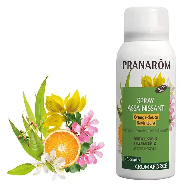 Spray Purificante Pranarom Aromaforce com Laranja Doce Orgânica e Ravintsara 75ml