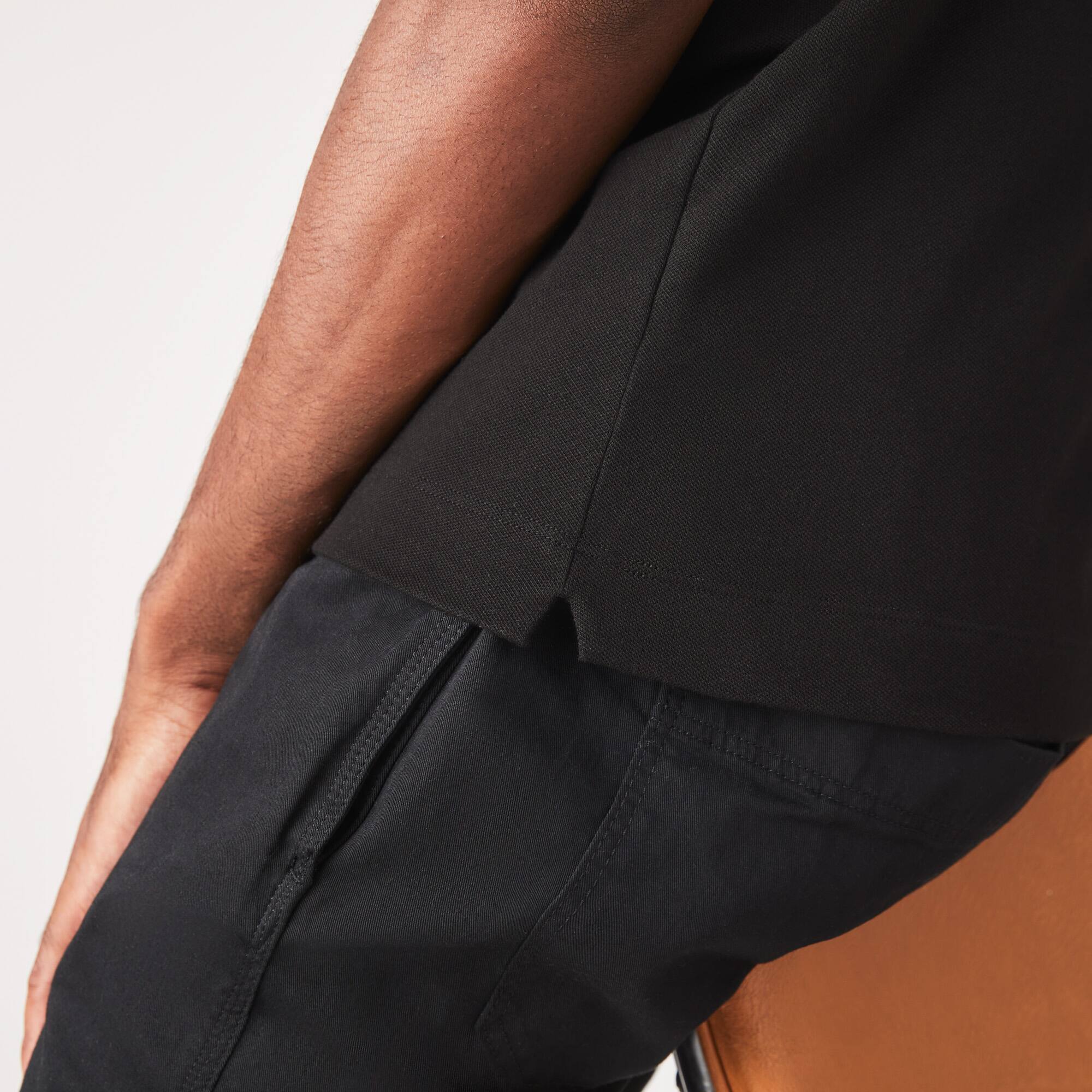 Smart Paris Stretch Cotton Piqué Poloshirt Kurze Ärmel - Schwarz - Lacoste - Herren