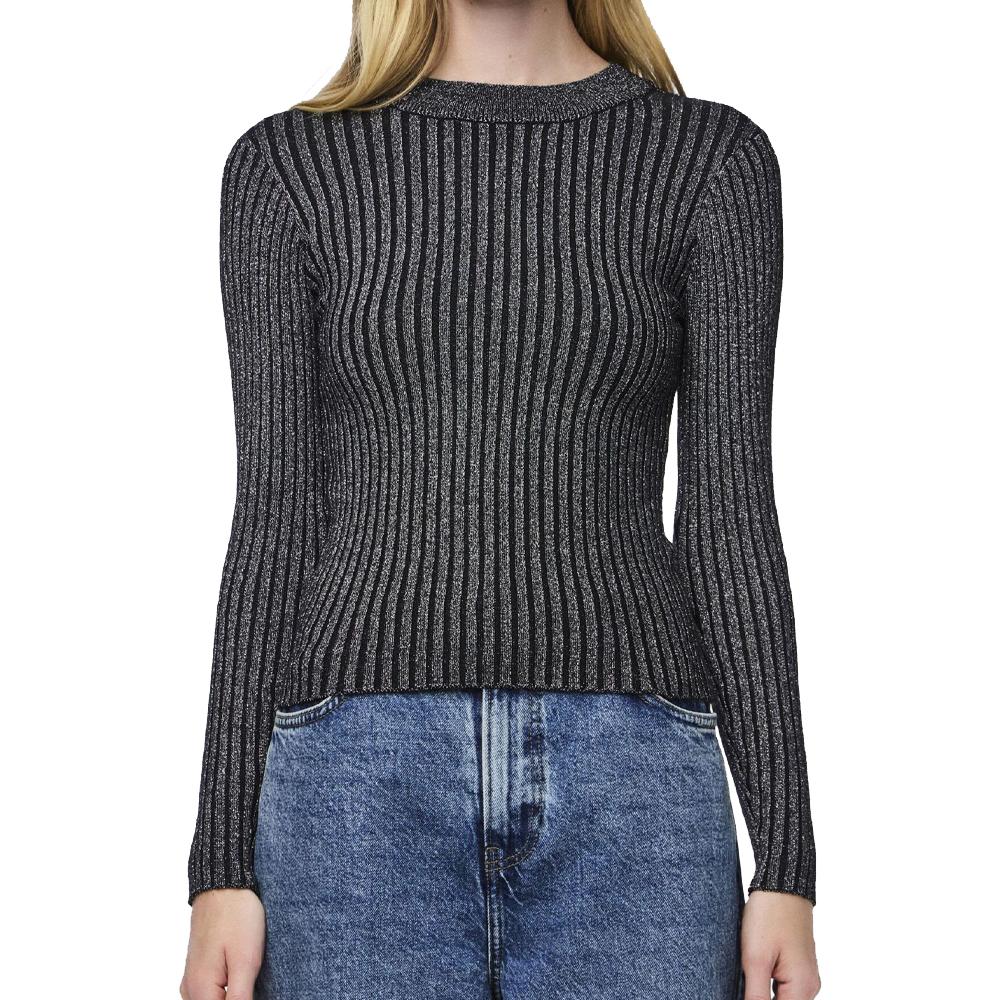 Pieces Pull Gris Brillant Femme Pieces Crista