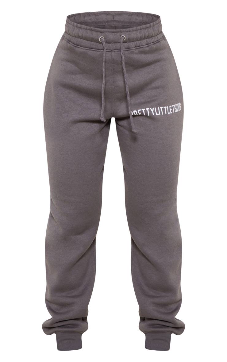 Charbon Prettylittlething Joggers Taille Haute Avec Revers