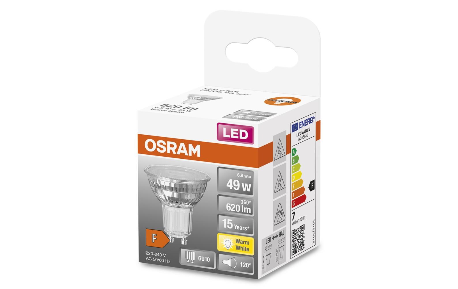 Lampe LED Star PAR16 80 120° 6.9W 827 GU10 WarmweissLED-Reflektorlampe PAR16 mit Retrofit-Stecksockel