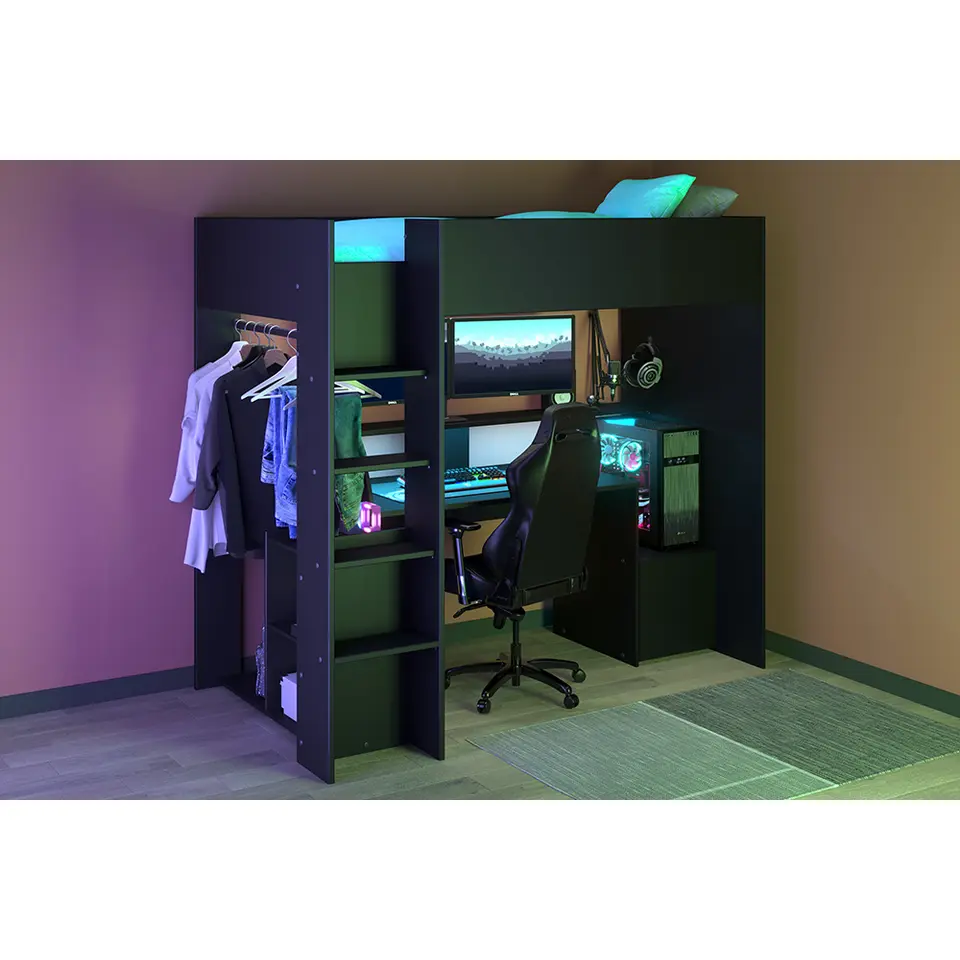 Hoogslaper Levi - zwart - 90x200 cm