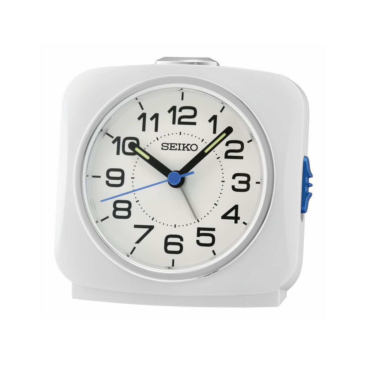 Réveil Seiko carré plastique blanc