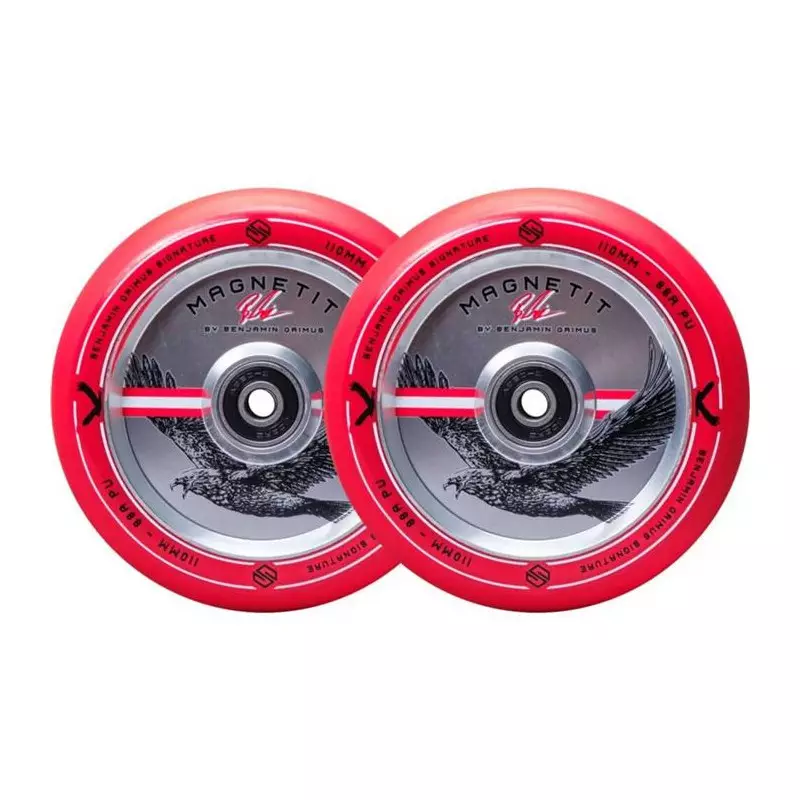 Paire de roues trottinette STRIKER Bgseakk Magnetit Rouge 110mm