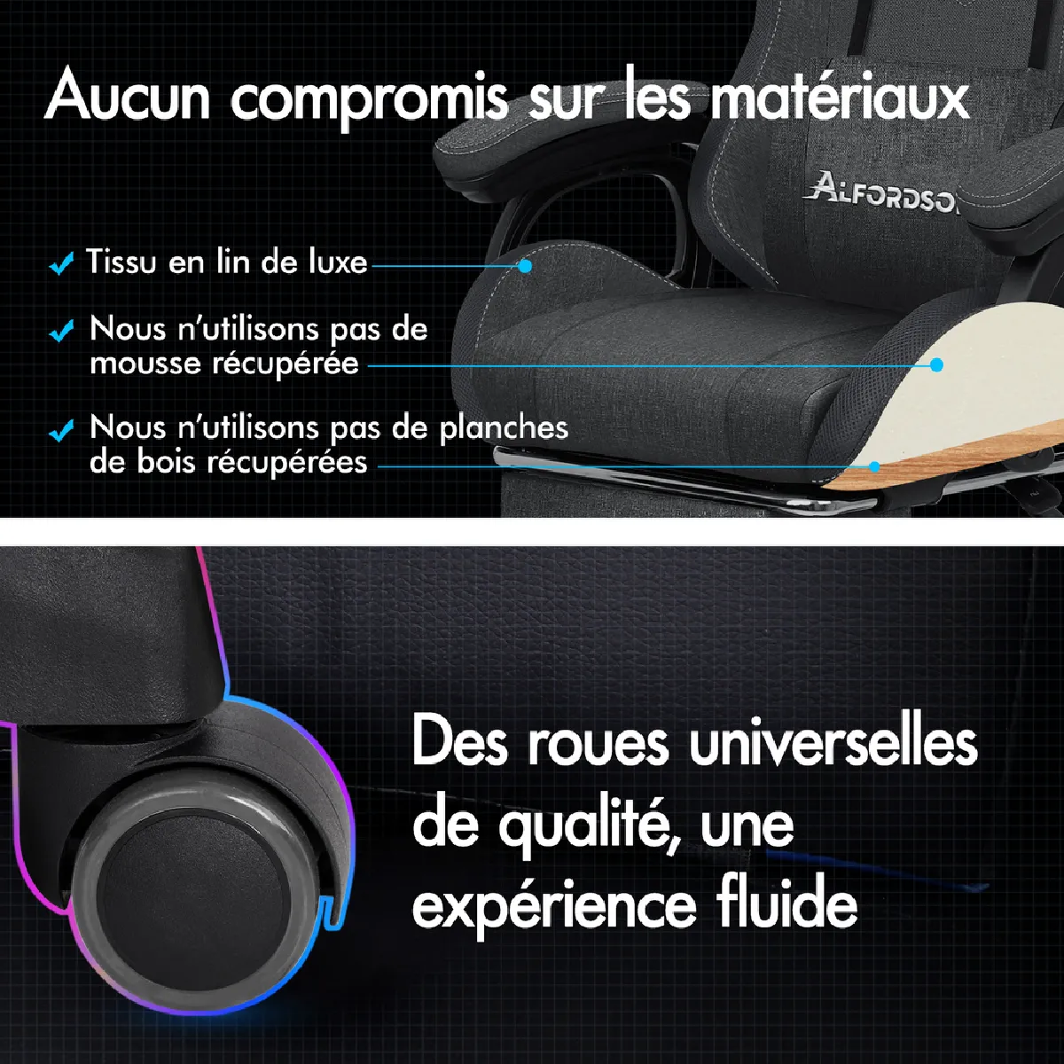 Alfordson LED Massant - Gris Foncé