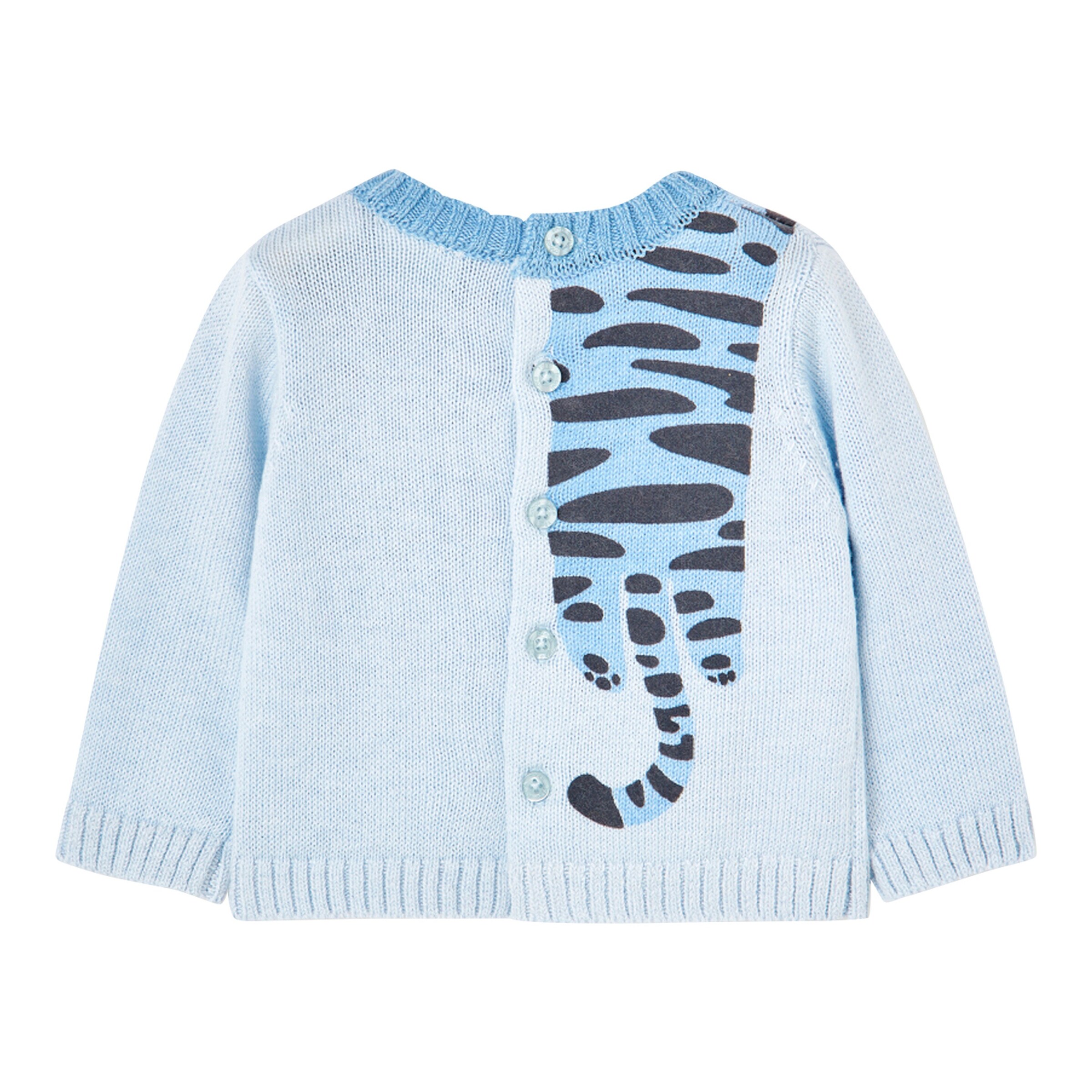 BOBOLI 2-tlg. Set Strickpullover und Jogginghose Tiger hellblau/grau
