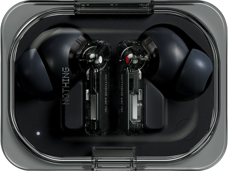 Nothing Ear Wireless In-Ear-Kopfhörer Ear (a) 3.Gen. Schwar Transparente In-Ear-Kopfhörer mit aktiver Geräuschunterdrückung