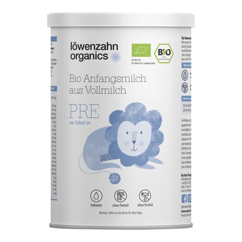 Löwenzahn Organics Bio Anfangsmilch PRE aus Vollmilch von Geburt an