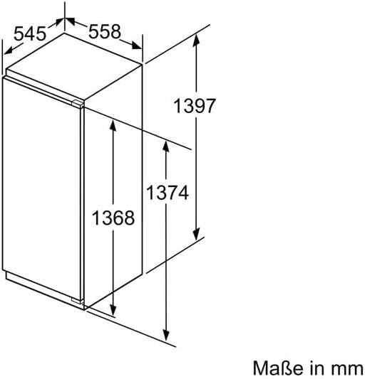 Bosch KIF51AFE0 Serie 8 Einbau-Kühlschrank, 140 x 56 cm Nische, 222 L, Flachscharnier, VitaFresh pro 3x längere Frische, LED-Beleuchtung gleichmäßige Ausleuchtung,Ohne Gefrierfach