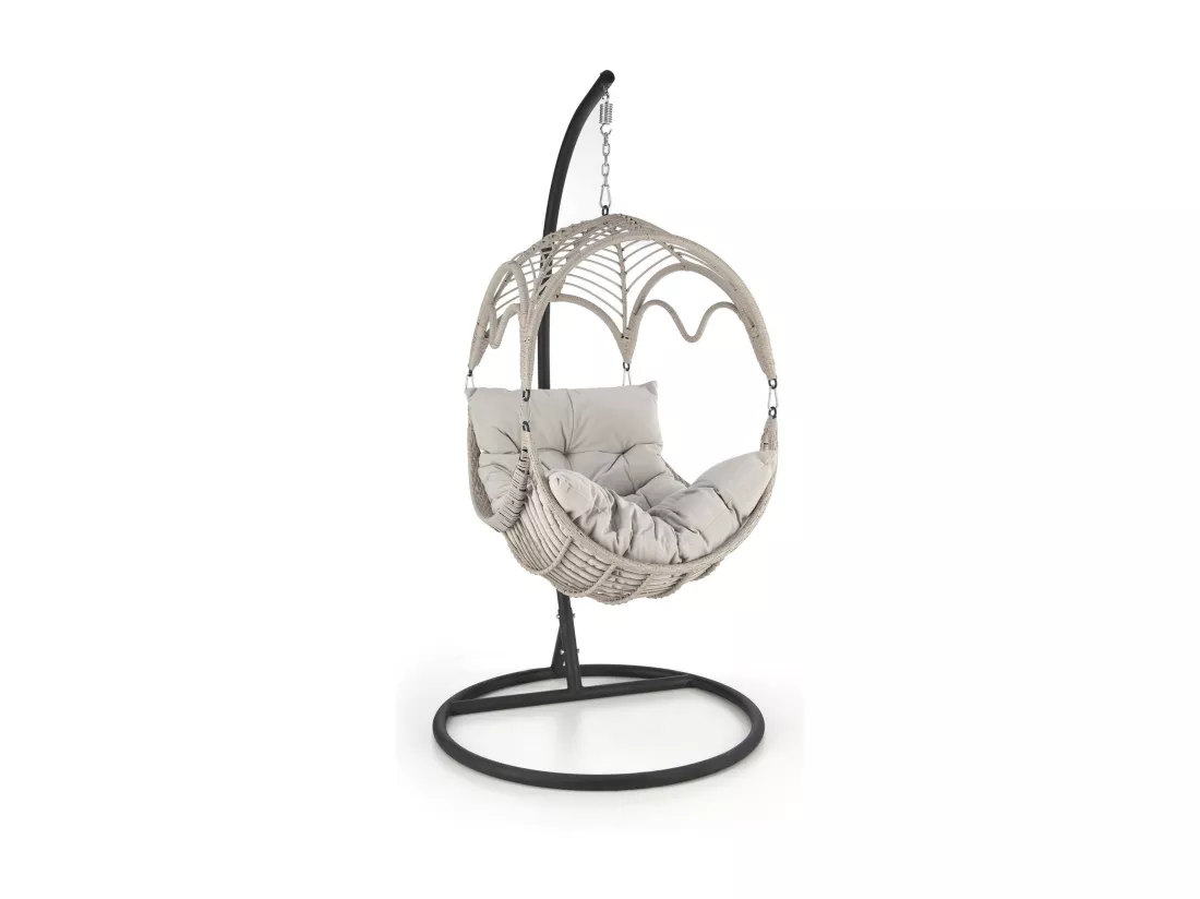 Fauteuil suspendu gris clair en rotin synthétique Gardena