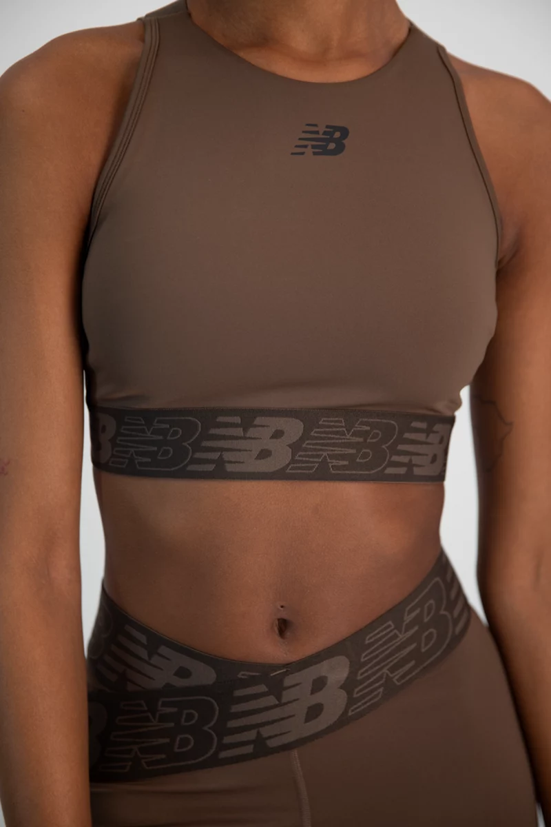 New Balance Relentless Crop Medium Damen Sport-BH