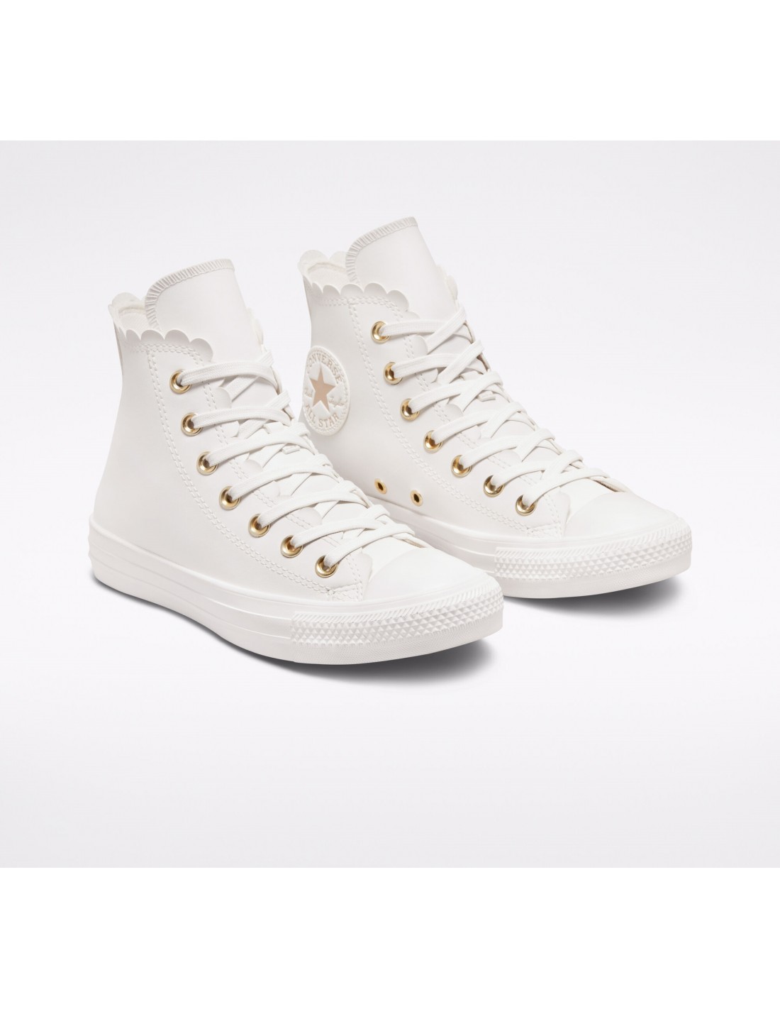 converse sneakers montantes femme ctas hi vintage similicuir blanc