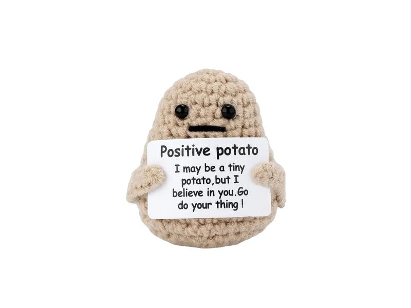 I AM CREATIVE Glücksbringer Positiv Potato Gehäkeltes Mini Plüsch