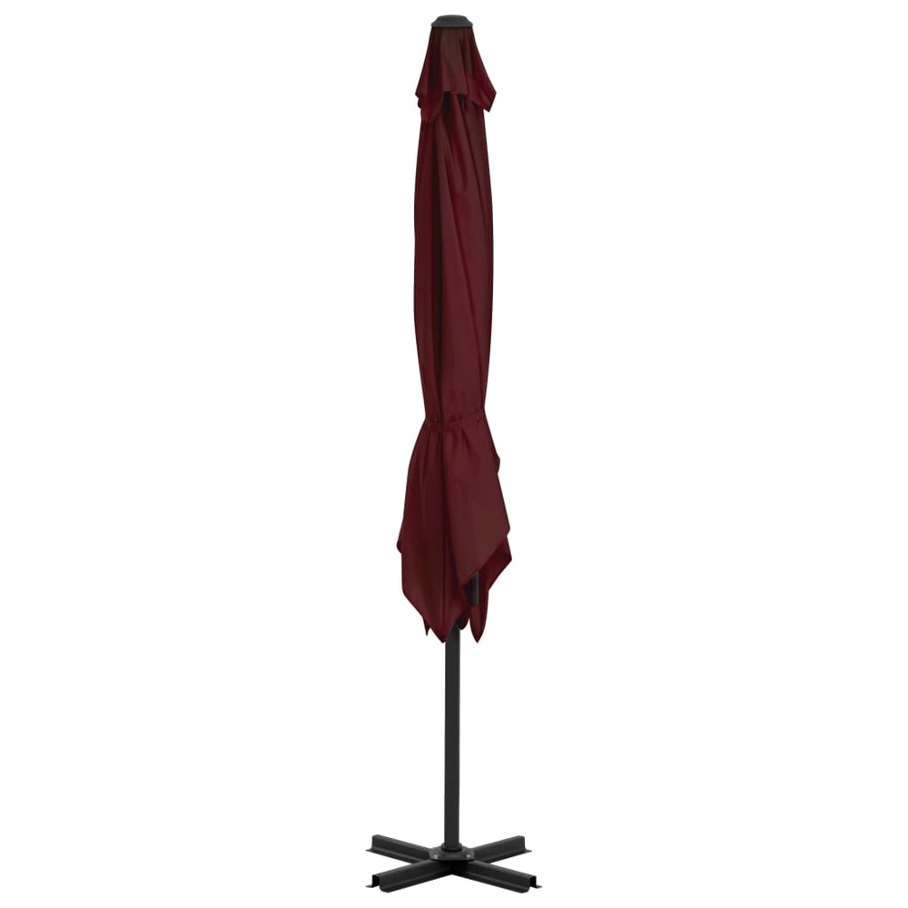 Parasol déporté avec mât en aluminium 250 x 250 cm bordeaux