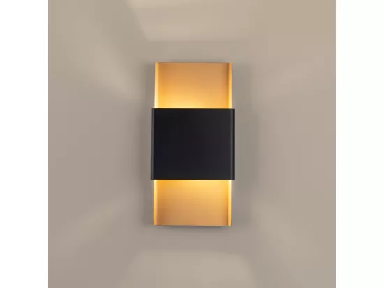 Pendentif Durlin moderne en acier - 2 sources lumineuses - L.20 x H.40 cm - or/noir