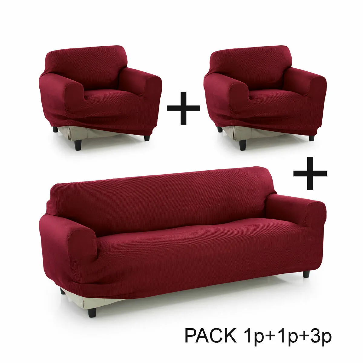 Sofakover Pocket Trio Romeo - Bordeaux