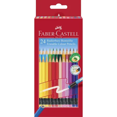 Faber-Castell Buntstift radierbar im Kartonetui 24er
