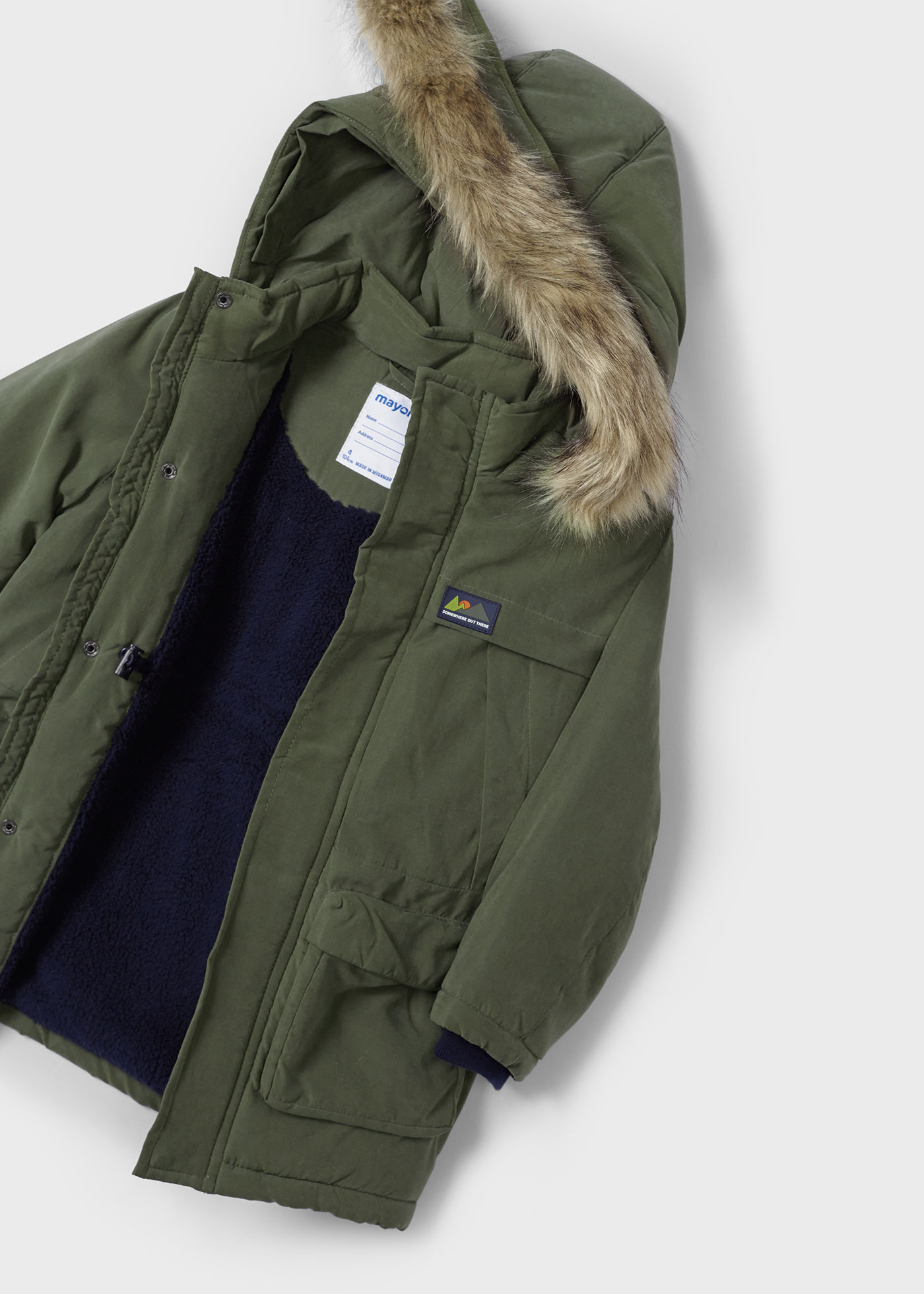 Casaco parka de pele para menino