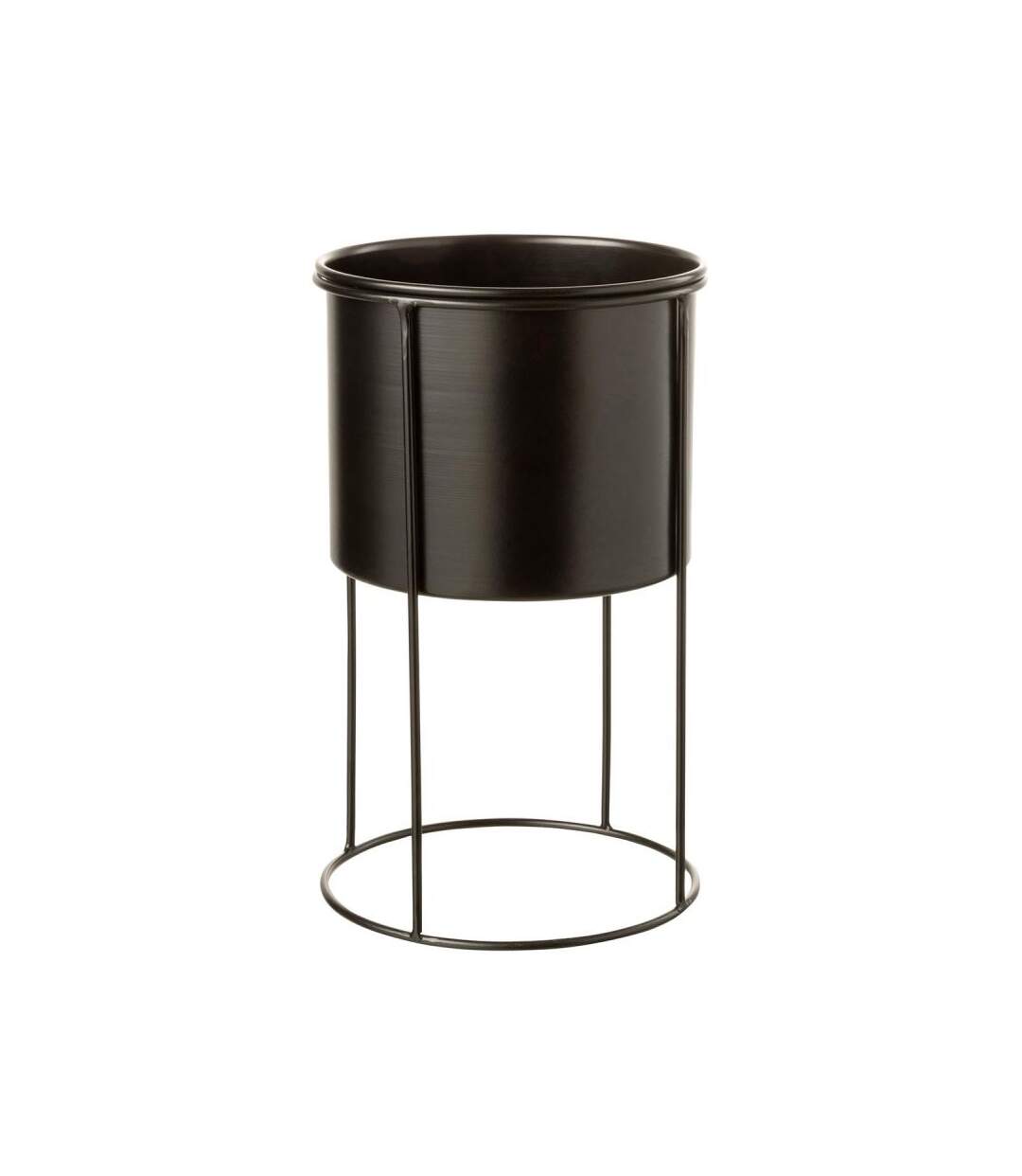 Paris Prix - Cache-pot Sur Pied Design métal 33cm Noir