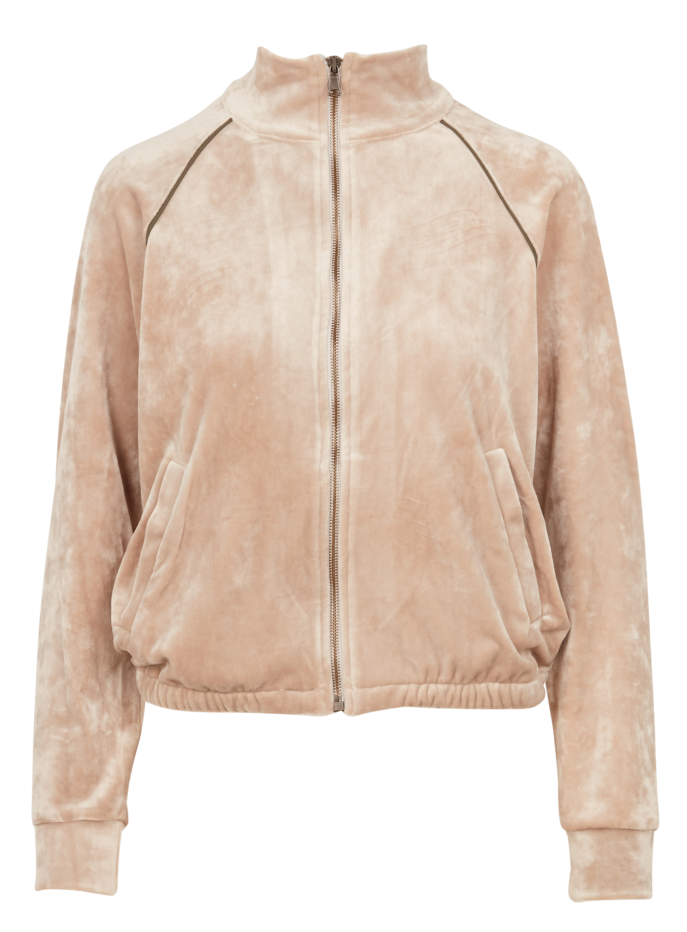 VALLEY FEELAKE - Gilet droit col montant en velours | Beige