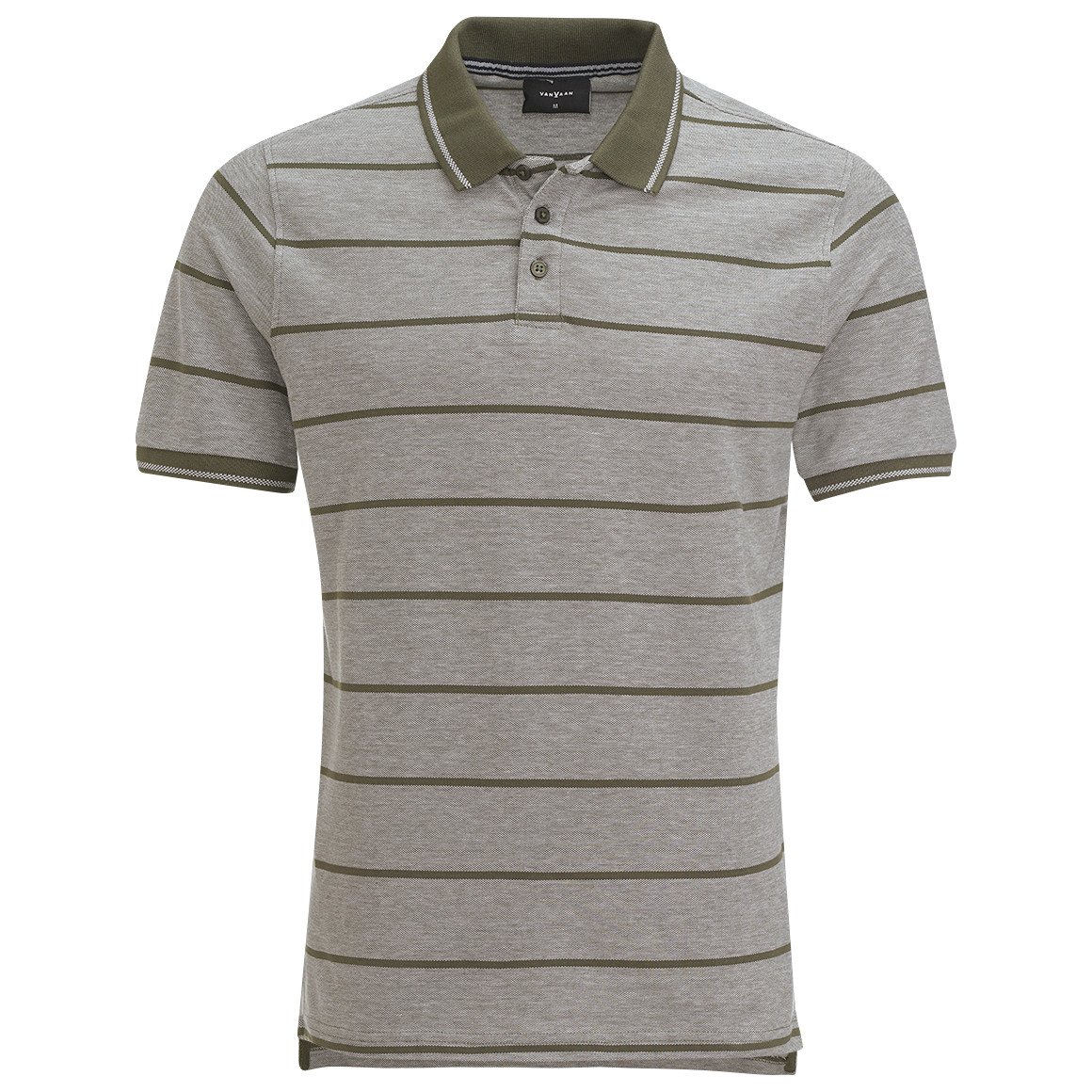 VanVaan Herren Poloshirt mit Streifen dunkeloliv