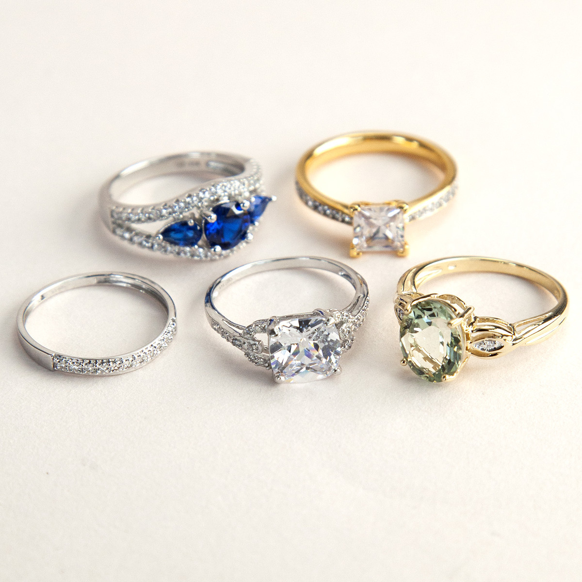 Bague or 375 blanc diamants