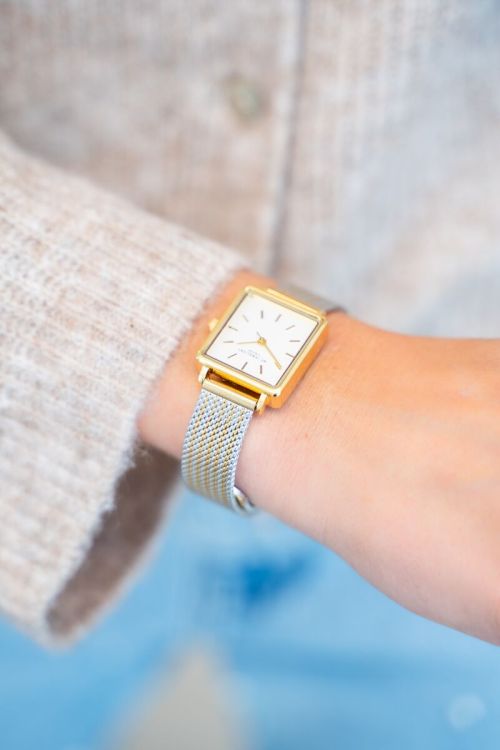 Vierkant horloge met multikleur schakelband
