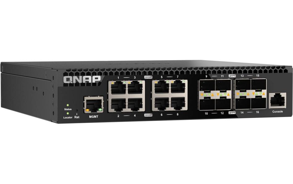 Switch QSW-M3216R-8S8T 16 Port<br>QNAP QSW-M3216R-8S8T Netzwerk-Switch Managed L2/L3 10G Ethernet (100/1000/10000) 1U Schwarz