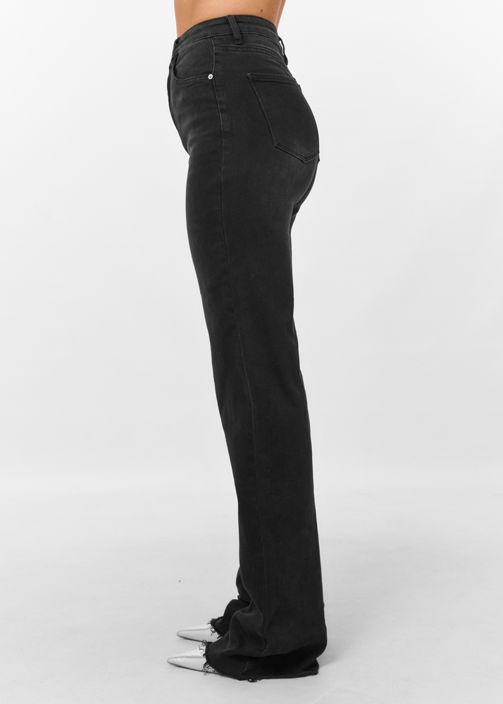 Straight leg stretch jeans zwart