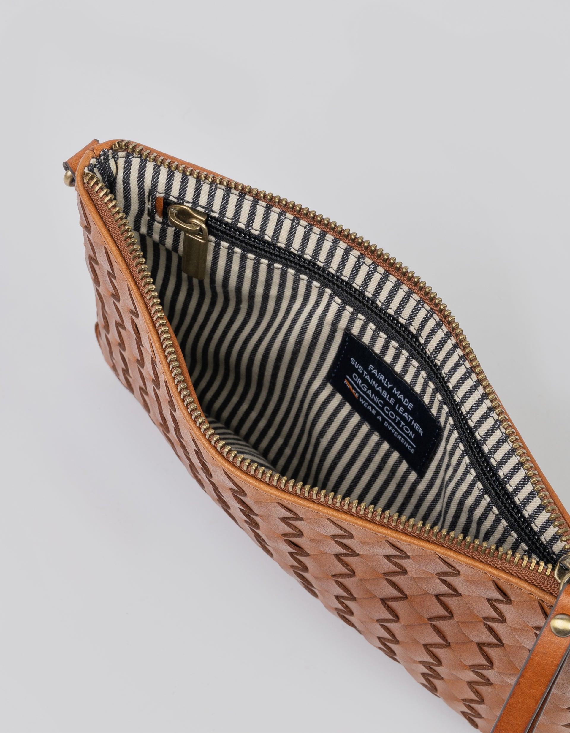 Lexi -  Cognac Woven Classic Leather